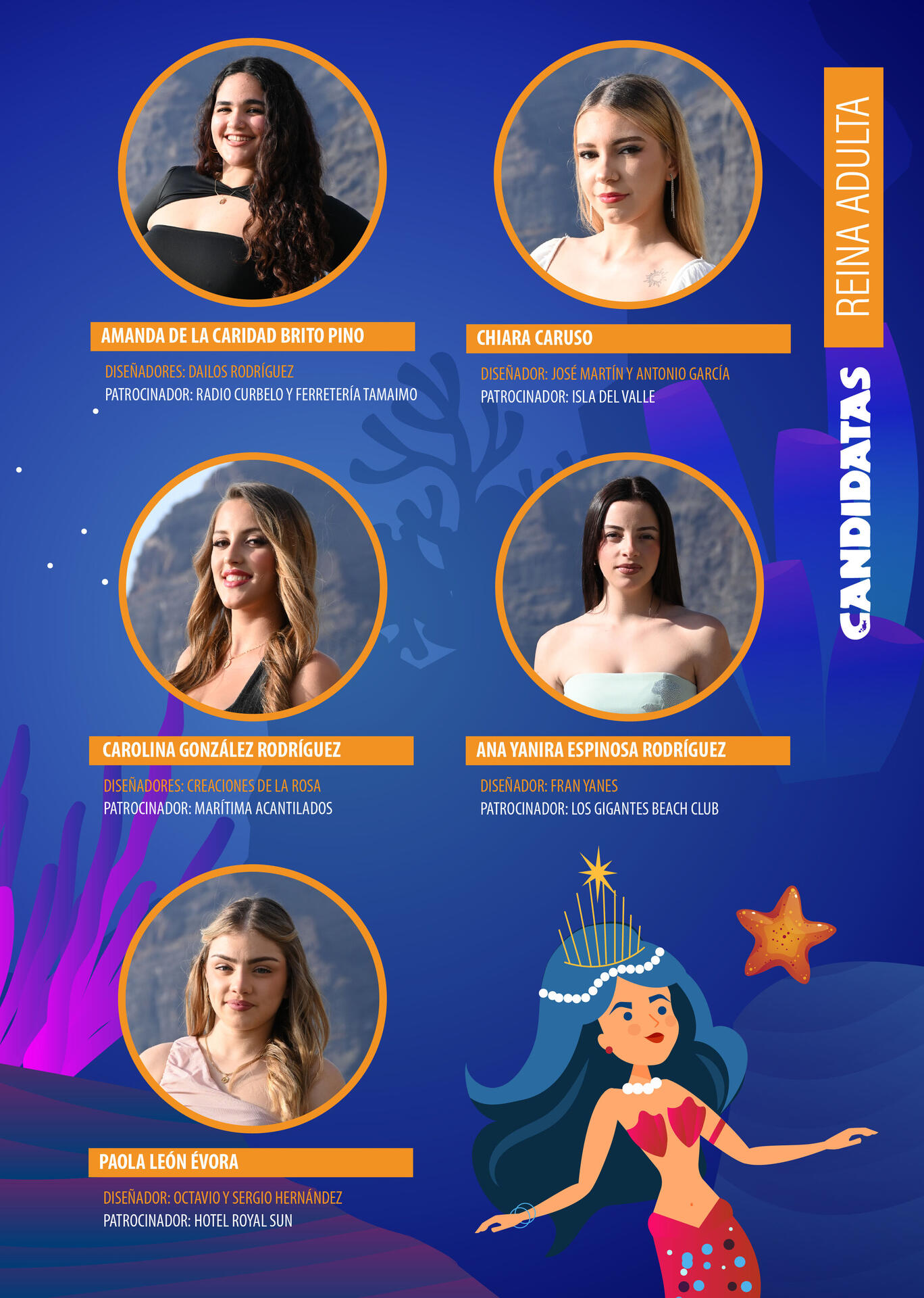 Candidatas adultas Reina del Carnaval Los Gigantes