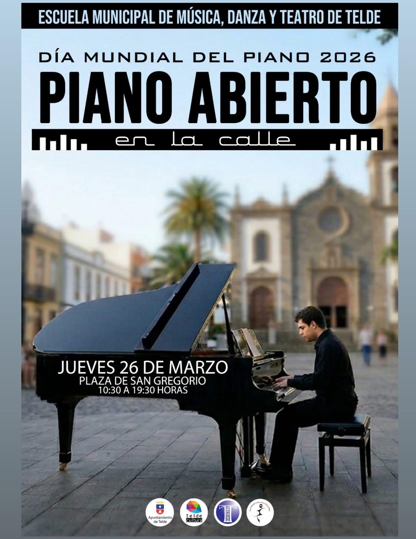 Cartel piano en la calle
